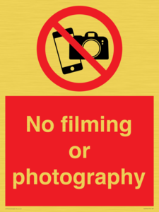 No filming or photography